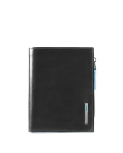 Portafoglio verticale con portabadge estraibile Blusquare Piquadro nero