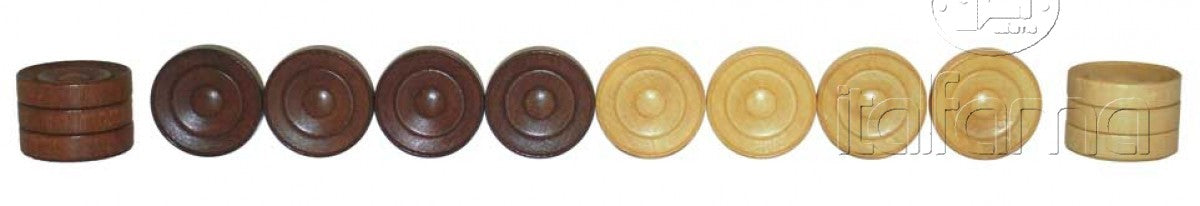 Set 24 pedine in legno per dama e backgammon