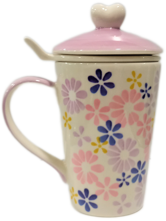 Tisaniera in ceramica con coperchio e colino
