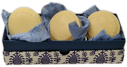 Set da tre Saponi artigianali con scatola regalo decorata "Rossi 1931" 