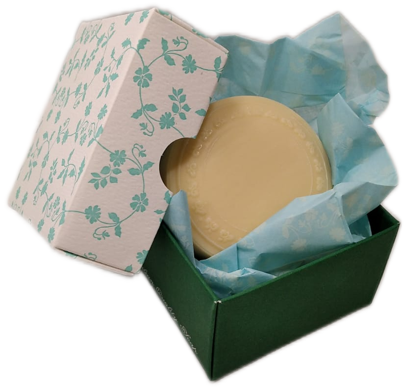 Sapone artigianale con scatolina regalo decorata "Rossi 1931"