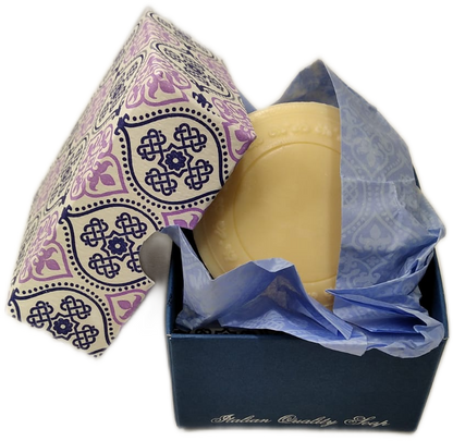 Sapone artigianale con scatolina regalo decorata "Rossi 1931"